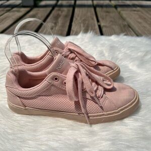 Nautica Taupe Pink Perforated Sneakers Womens Size 6